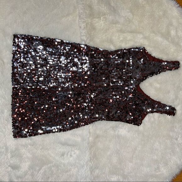SZ Small Snap Red Sequin Dress - Picture 3 of 11